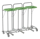 VK 80 - 3N vozík na třídění odpadu a prádla, nožní otevírání plast - VK - zelený